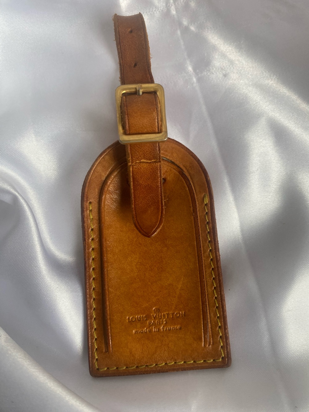 Louis Vuitton Vachetta Leather Luggage Tag Brown • Made in France